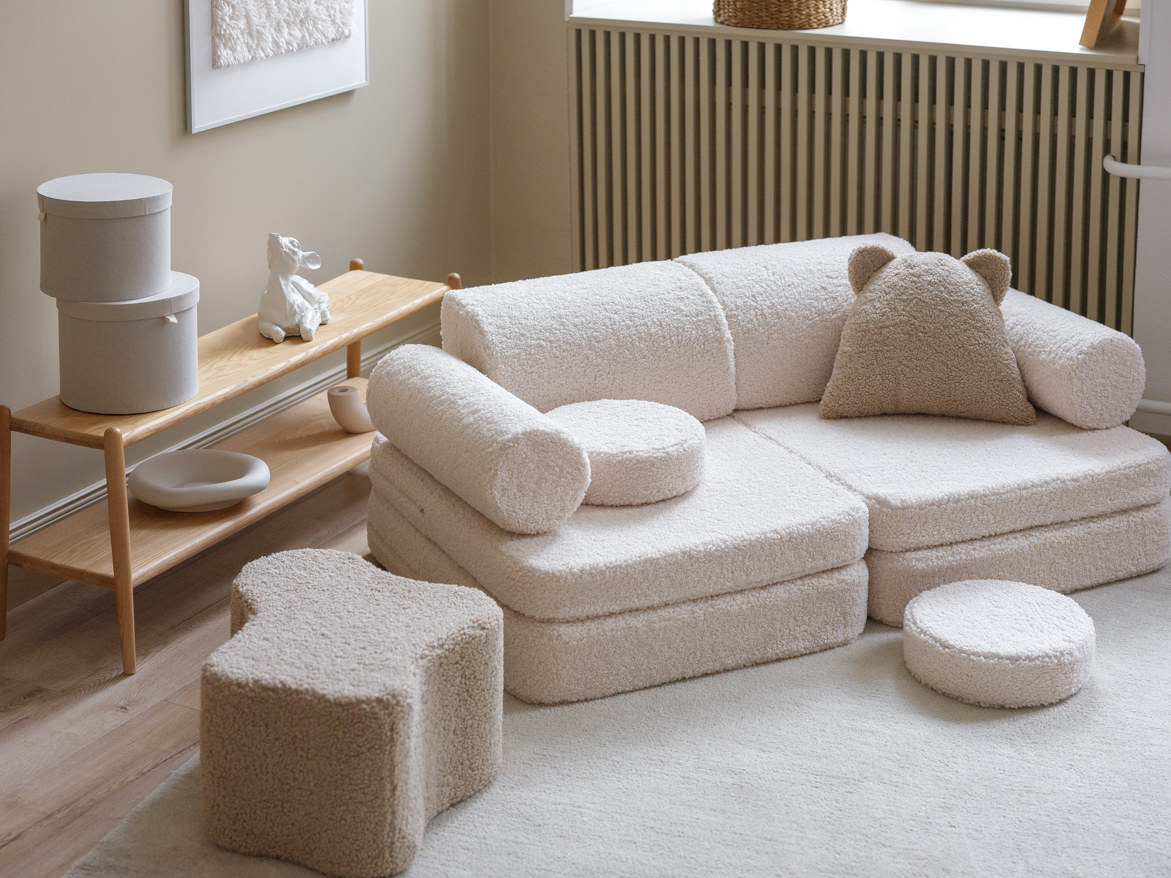 Wigiwama Wigiwama Settee Sofa Speelset - Cream White - Decomusy