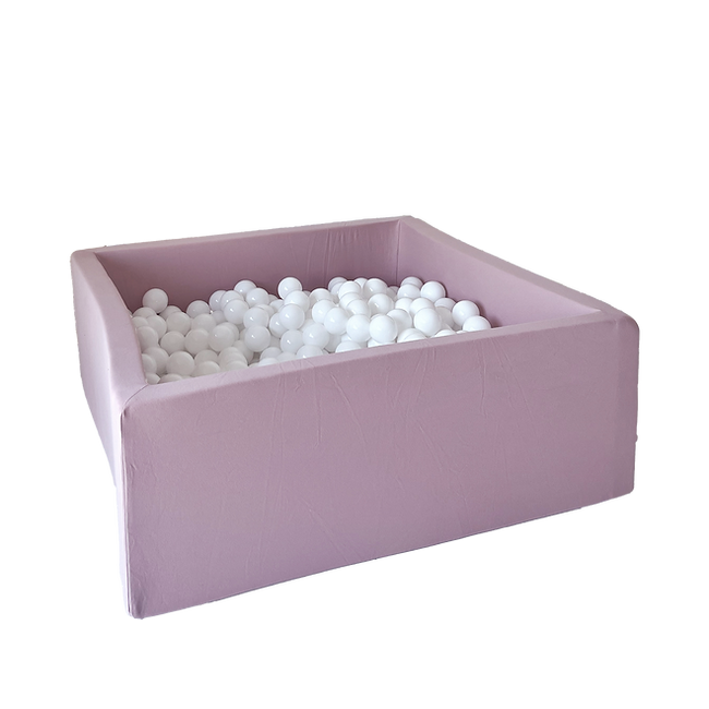 Moje. Moje. Vierkant Ballenbad - 106x106x40 cm - Cotton - Pink - Decomusy