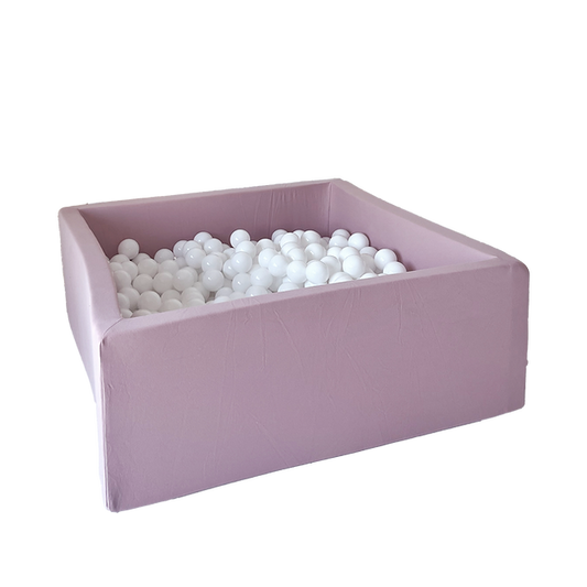 Moje. Moje. Vierkant Ballenbad - 106x106x40 cm - Cotton - Pink - Decomusy