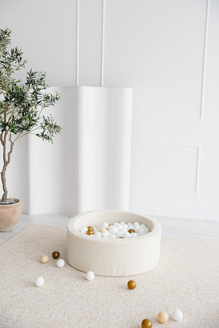 Moje. Moje. Bouclé Ballenbad - 90x30 cm - White - Decomusy