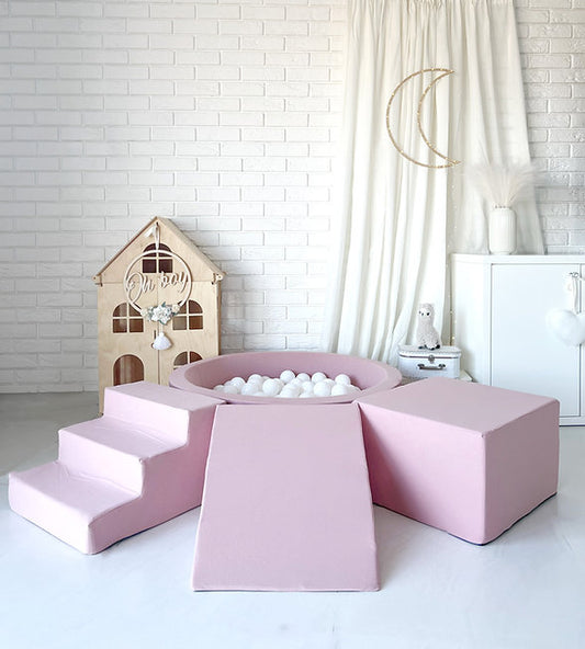 Moje. Moje. Foam Speelset 3 elements + Ballenbad 90x30 - Cotton - Pink - Decomusy
