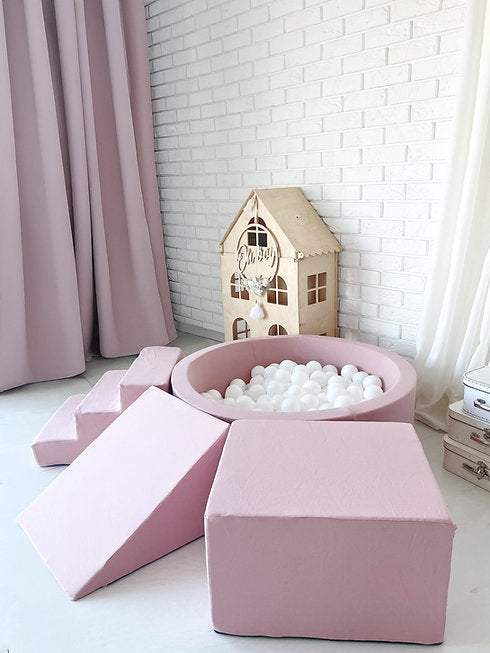 Moje. Moje. Foam Speelset 3 elements + Ballenbad 90x30 - Cotton - Pink - Decomusy