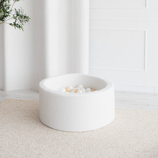 Moje. Moje. Bouclé Ballenbad - 90x40 cm - White - Decomusy