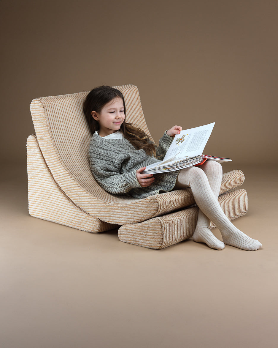 Wigiwama Wigiwama Beanbag Moon Chair Kinderfauteuil - Brown Sugar - Decomusy