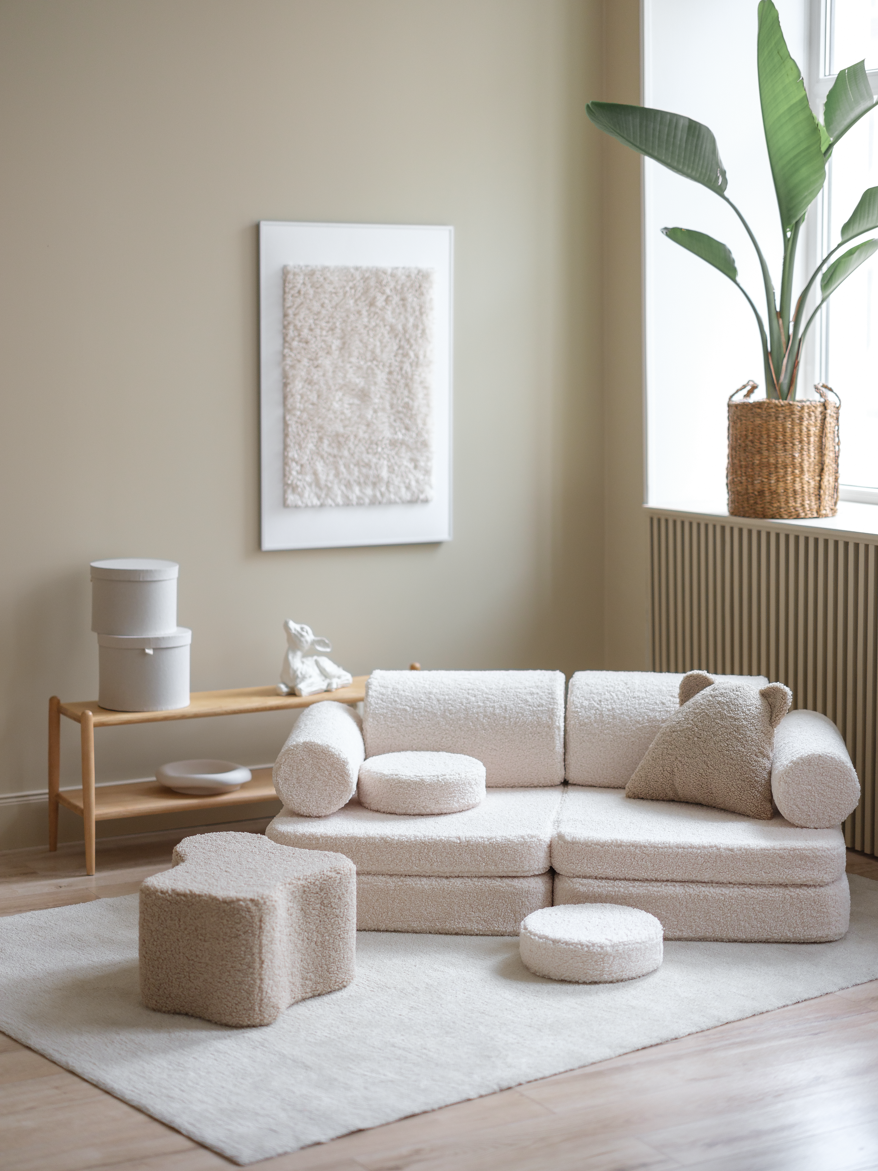 Wigiwama Wigiwama Settee Sofa Speelset - Cream White - Decomusy