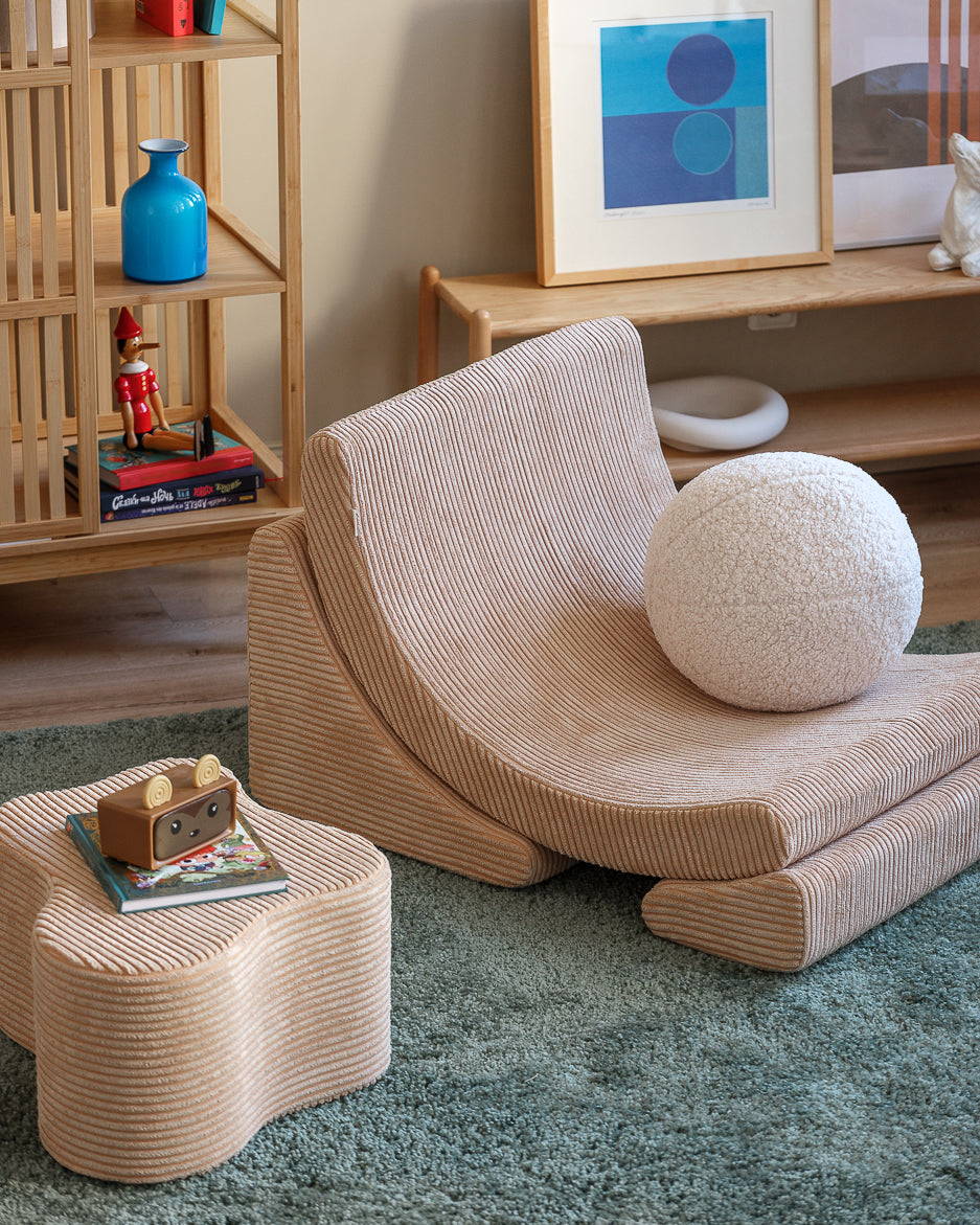 Wigiwama Wigiwama Beanbag Moon Chair Kinderfauteuil - Brown Sugar - Decomusy