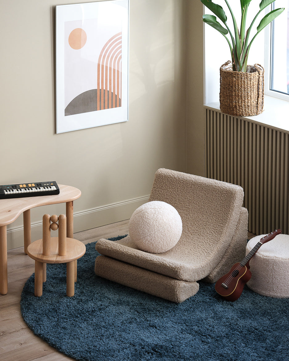 Wigiwama Wigiwama Beanbag Moon Chair Kinderfauteuil - Biscuit - Decomusy