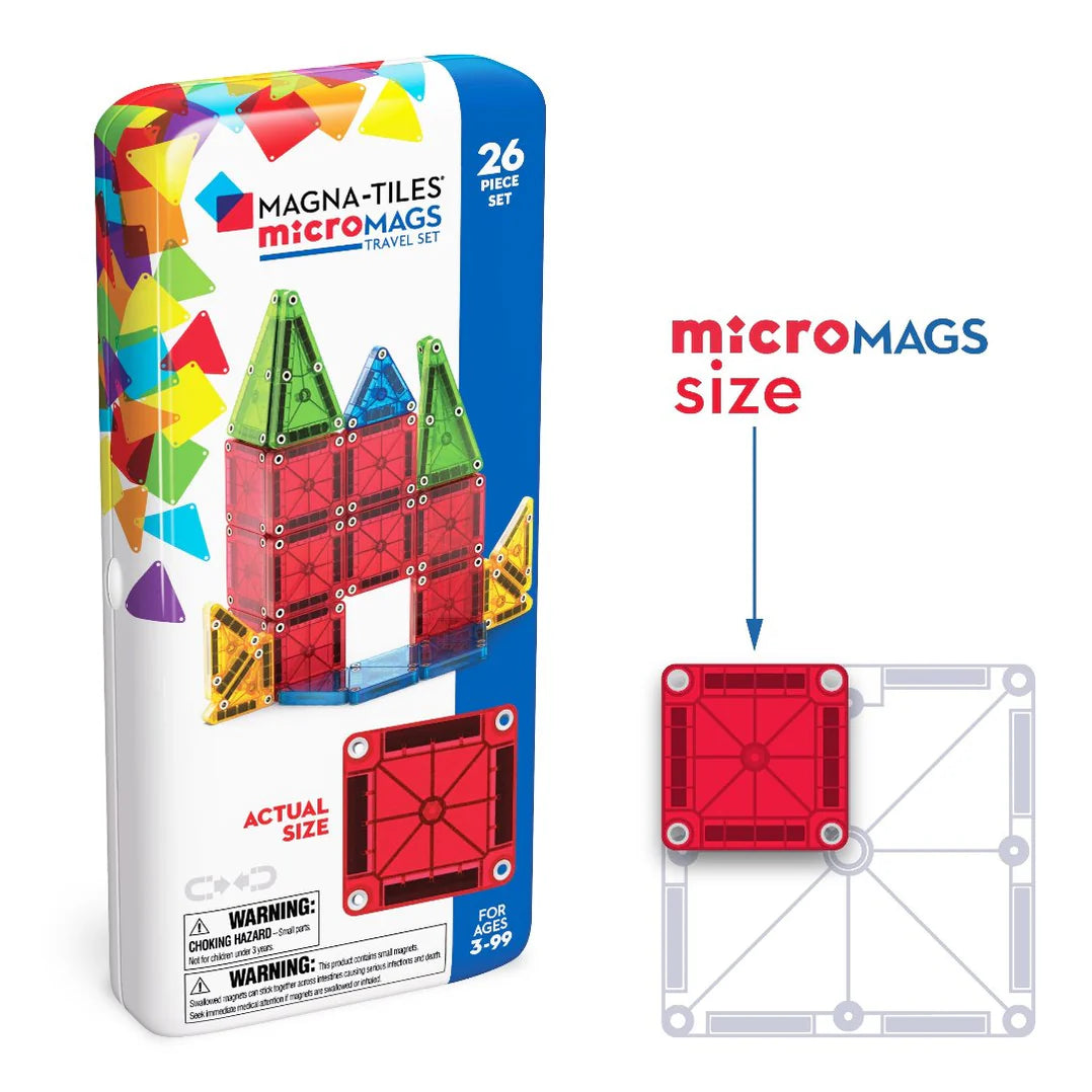 Magna-Tiles MAGNA-TILES® microMAGS Reisset, 26-Delige Magnetische Bouwset - Decomusy