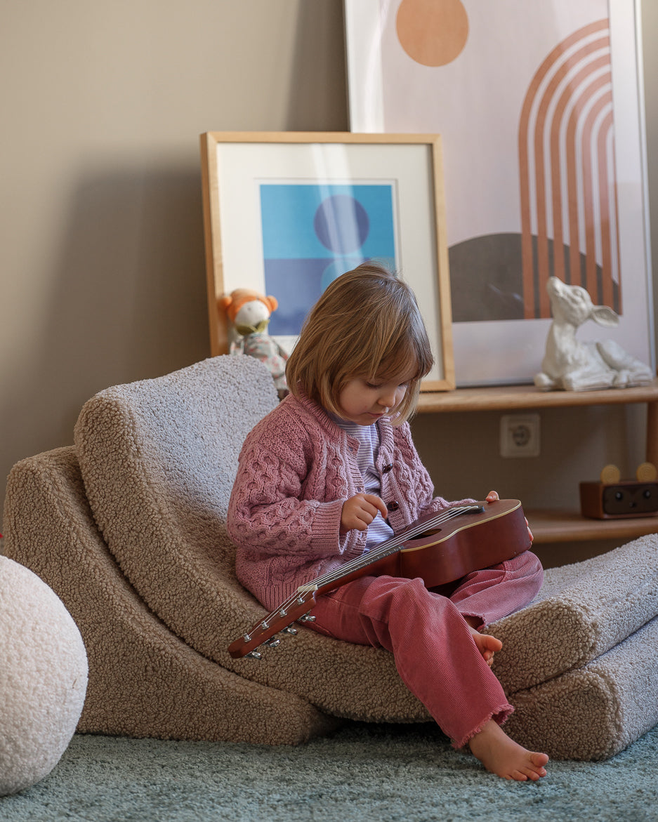 Wigiwama Wigiwama Beanbag Moon Chair Kinderfauteuil - Biscuit - Decomusy