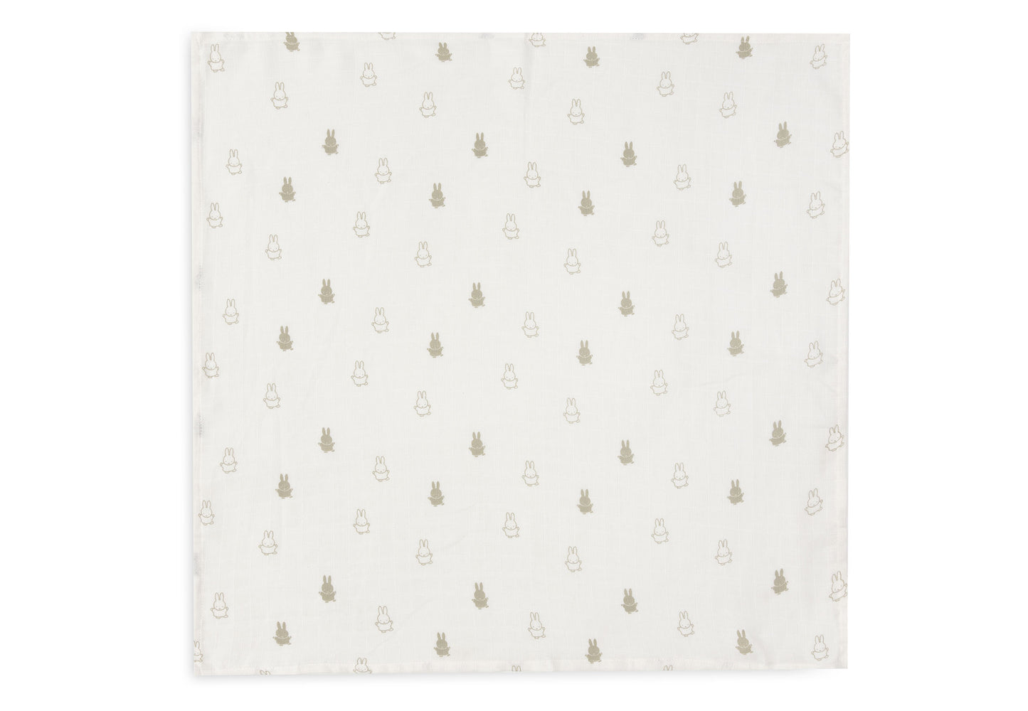 Jollein Jollein Hydrofiele Doek Small 70x70cm Happy Miffy - Olive Green - 3 Stuks - Decomusy