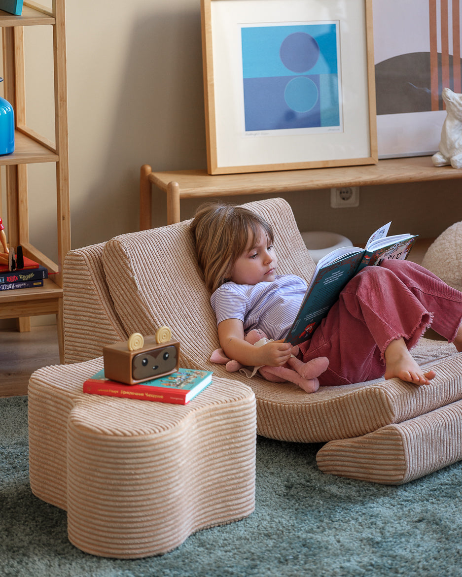 Wigiwama Wigiwama Beanbag Moon Chair Kinderfauteuil - Brown Sugar - Decomusy