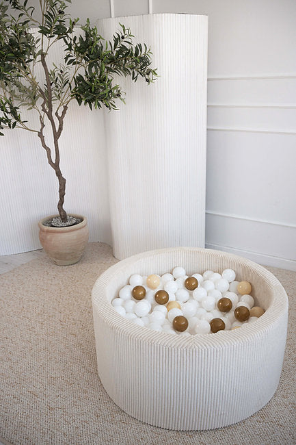 Moje. Moje. Rib Velvet Ballenbad - 90x40 cm - Crème - Decomusy