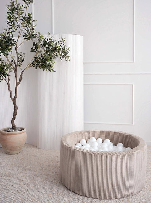 Moje. Moje. Rib Velvet Ballenbad - 90x40 cm - Dark Beige - Decomusy