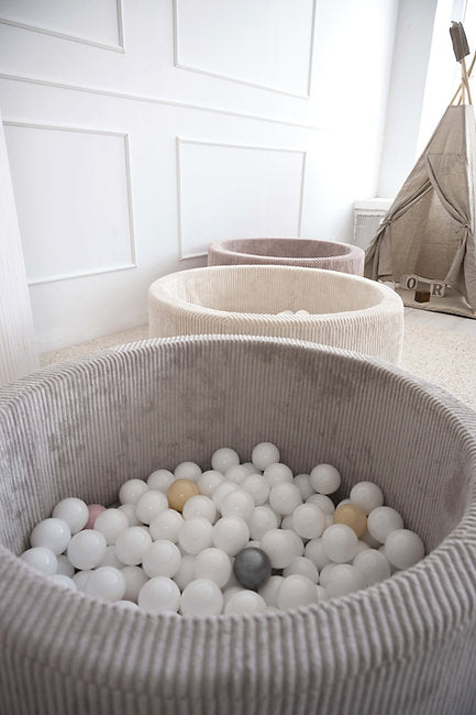 Moje. Moje. Rib Velvet Ballenbad - 90x40 cm - Grey - Decomusy