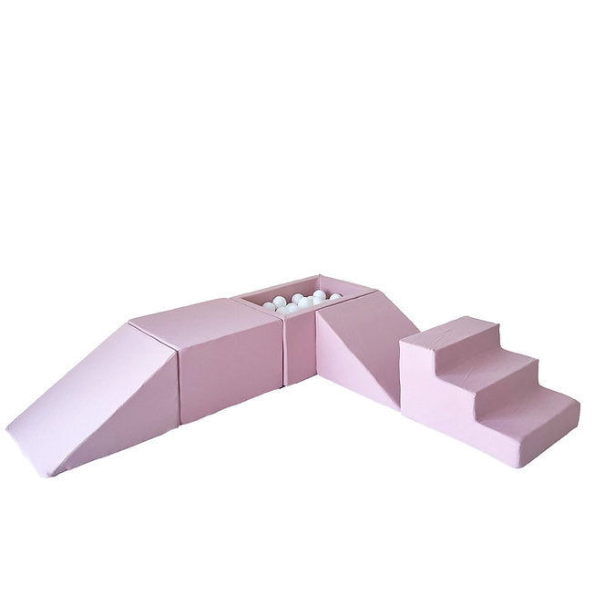 Moje. Moje. Speelset 5 elements + vierkant Ballenbad - Cotton - Pink - Decomusy