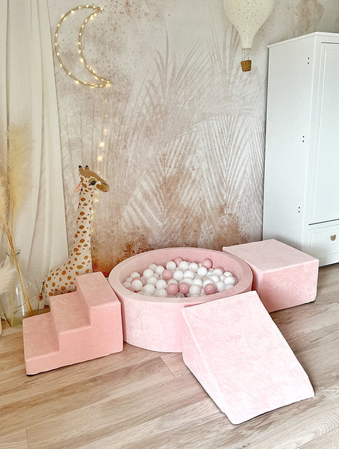 Moje. Moje. 3 elementen + Ballenbad 90x30 - Soft velvet - Light Pink - Decomusy