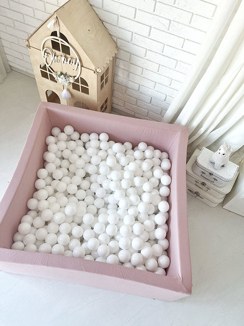 Moje. Moje. Vierkant Ballenbad - 106x106x40 cm - Cotton - Pink - Decomusy