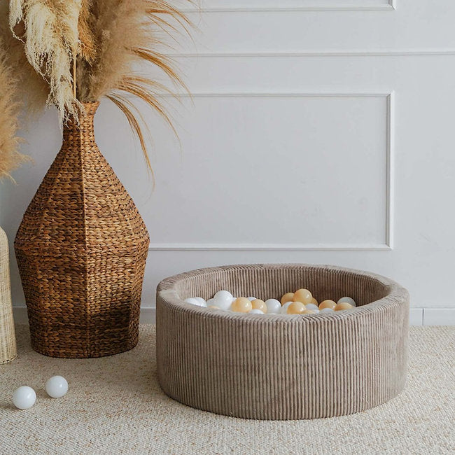 Moje. Moje. Rib Velvet Ballenbad - 90x30 cm - Dark Beige - Decomusy