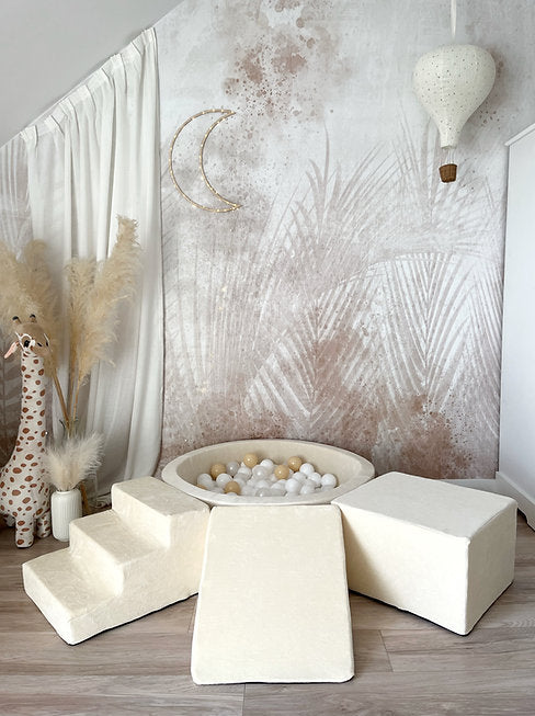 Moje. Moje. 3 elementen + Ballenbad 90x30 - Soft velvet - Ecru - Decomusy