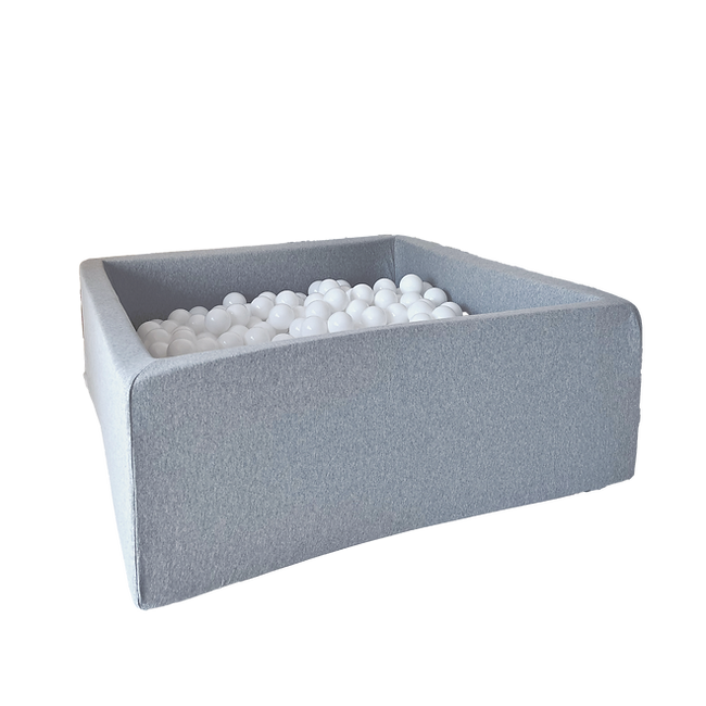 Moje. Moje. Vierkant Ballenbad - 106x106x40 cm - Cotton - Light Grey - Decomusy