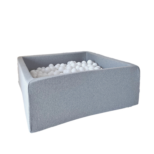 Moje. Moje. Vierkant Ballenbad - 106x106x40 cm - Cotton - Light Grey - Decomusy