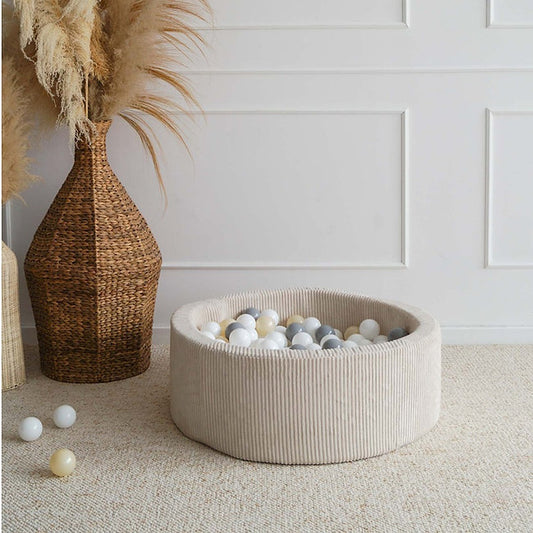 Moje. Moje. Rib Velvet Ballenbad - 90x30 cm - Crème - Decomusy