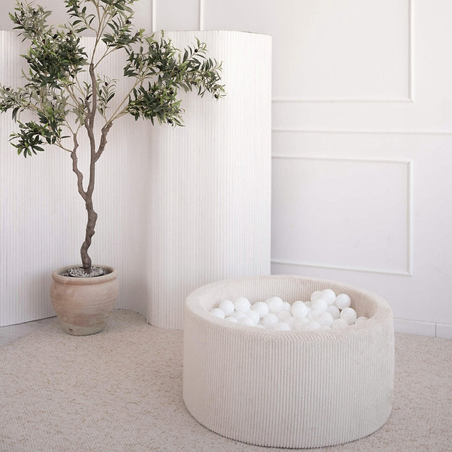 Moje. Moje. Rib Velvet Ballenbad - 90x40 cm - Crème - Decomusy