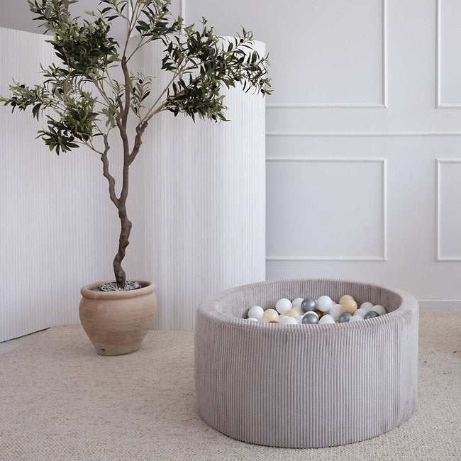 Moje. Moje. Rib Velvet Ballenbad - 90x40 cm - Grey - Decomusy