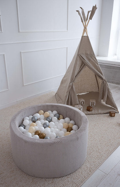 Moje. Moje. Rib Velvet Ballenbad - 90x40 cm - Grey - Decomusy