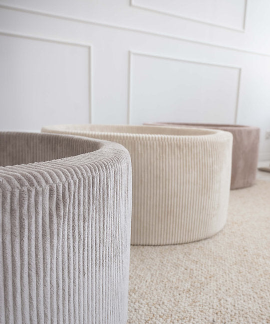 Moje. Moje. Rib Velvet Ballenbad - 90x40 cm - Dark Beige - Decomusy