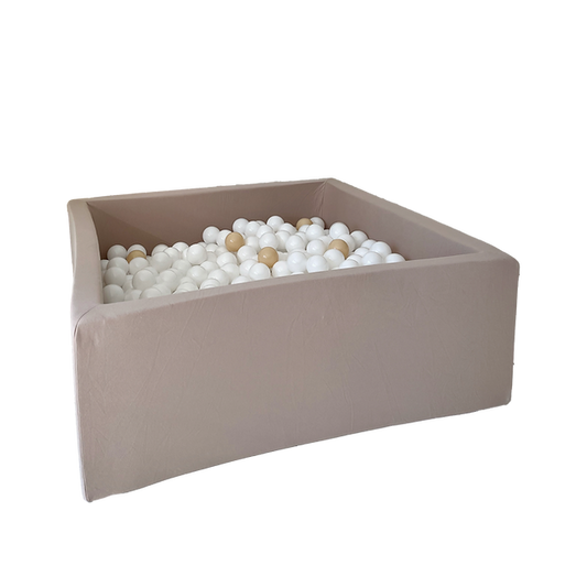 Moje. Moje. Vierkant Ballenbad - 106x106x40 cm - Cotton - Beige - Decomusy