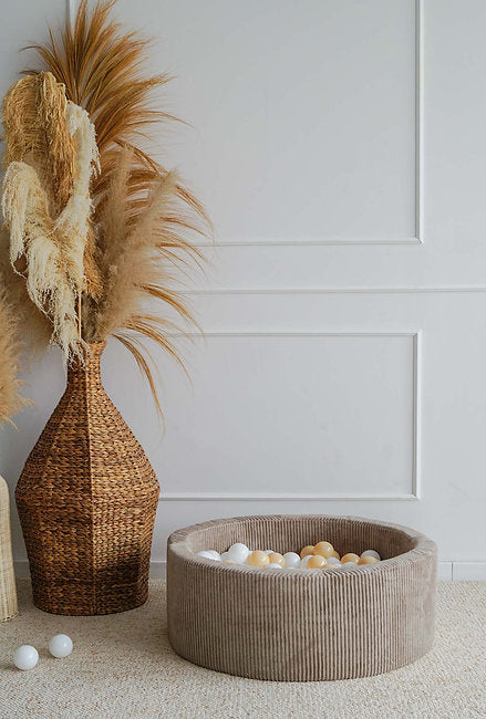 Moje. Moje. Rib Velvet Ballenbad - 90x30 cm - Dark Beige - Decomusy