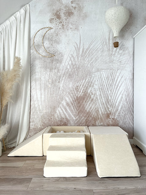 Moje. Moje. Speelset 5 elements + vierkant Ballenbad - Soft Velvet - Ecru - Decomusy