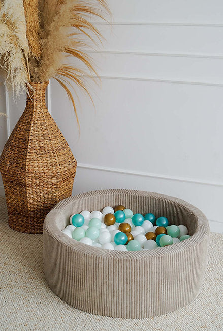 Moje. Moje. Rib Velvet Ballenbad - 90x30 cm - Dark Beige - Decomusy