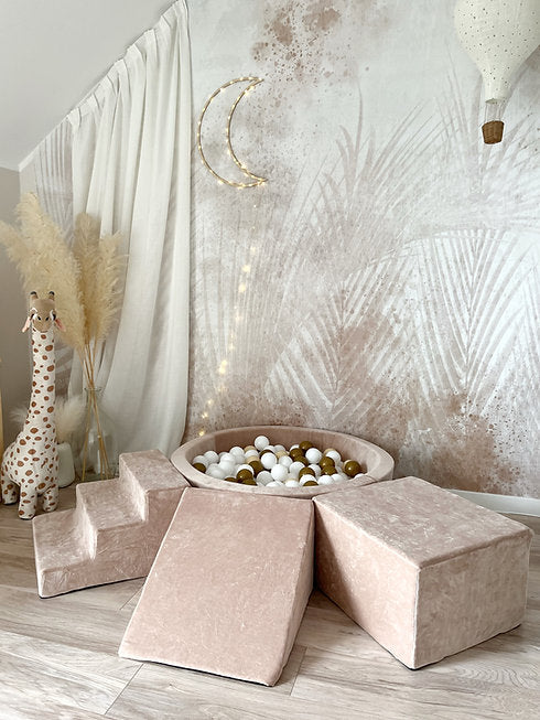 Moje. Moje. 3 elementen + Ballenbad 90x30 - Soft velvet - Dark Beige - Decomusy