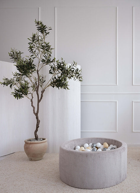 Moje. Moje. Rib Velvet Ballenbad - 90x40 cm - Grey - Decomusy