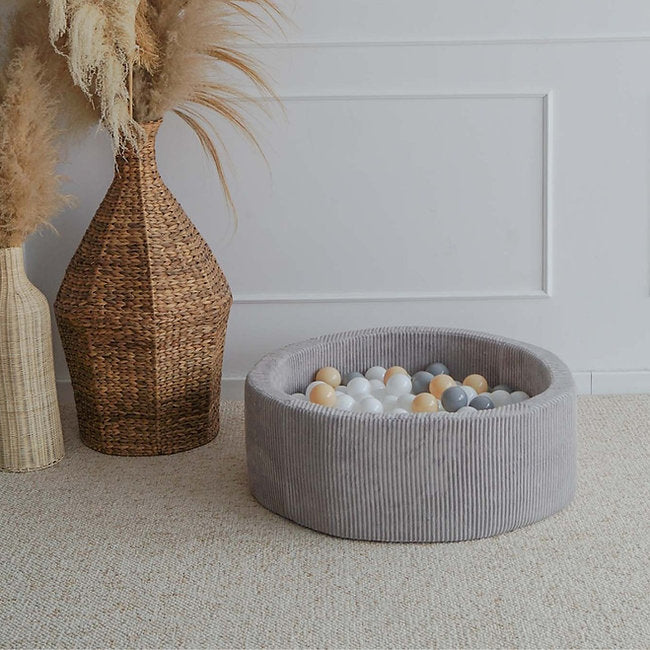 Moje. Moje. Rib Velvet Ballenbad - 90x30 cm - Grey - Decomusy