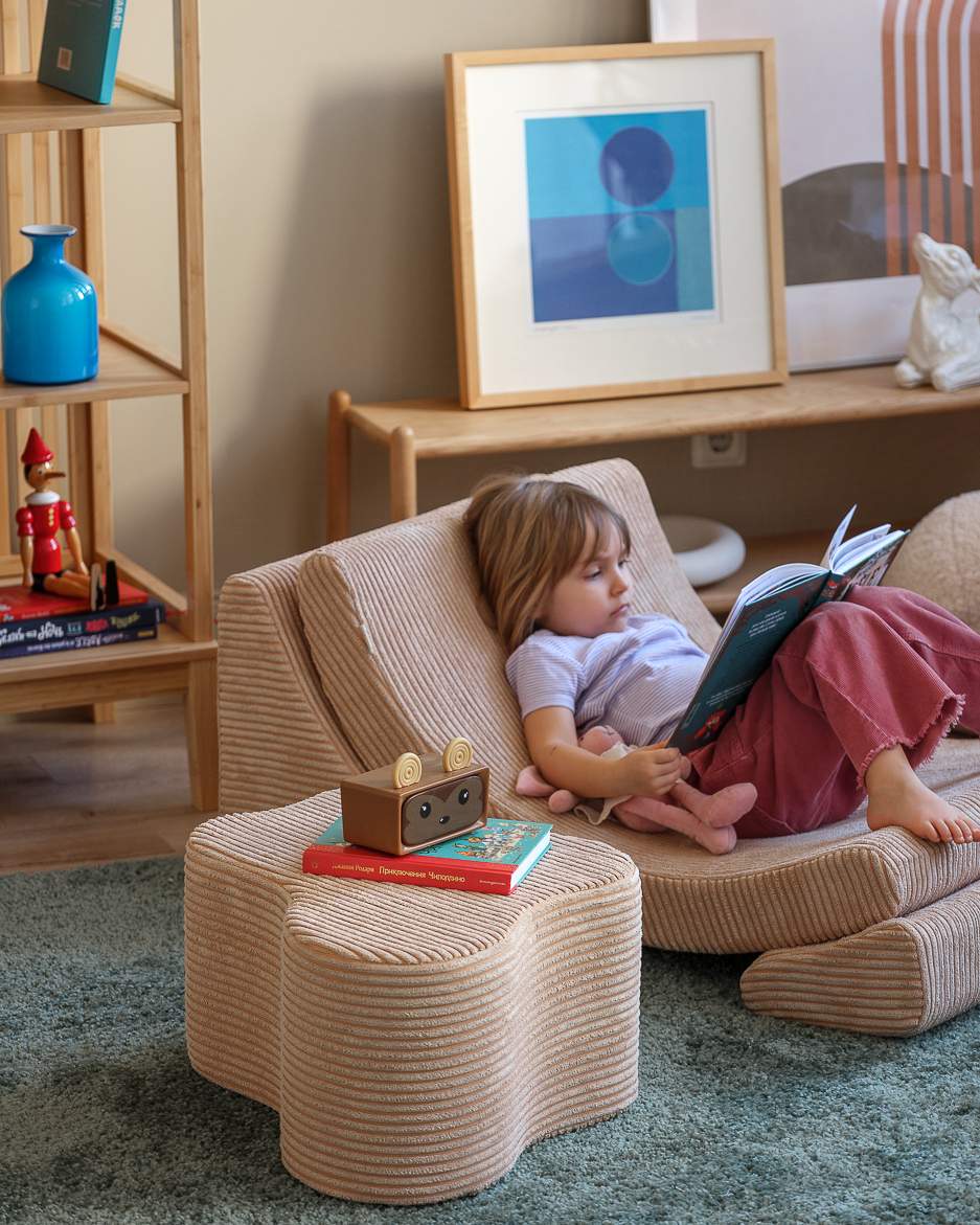Wigiwama Wigiwama Beanbag Moon Chair Kinderfauteuil - Brown Sugar - Decomusy