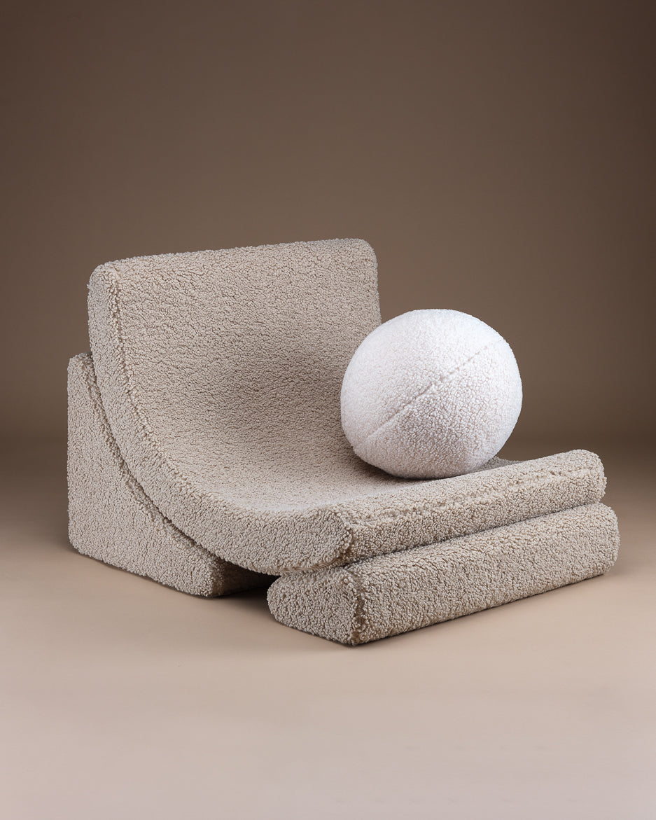 Wigiwama Wigiwama Beanbag Moon Chair Kinderfauteuil - Biscuit - Decomusy