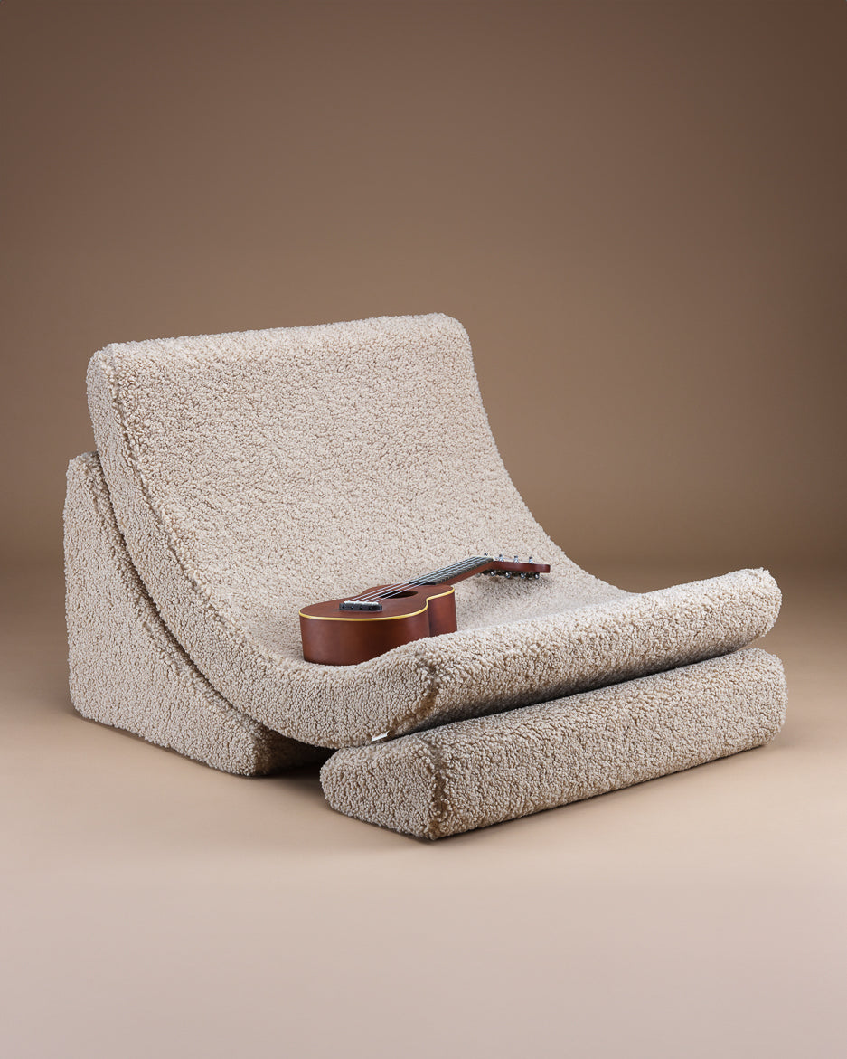 Wigiwama Wigiwama Beanbag Moon Chair Kinderfauteuil - Biscuit - Decomusy