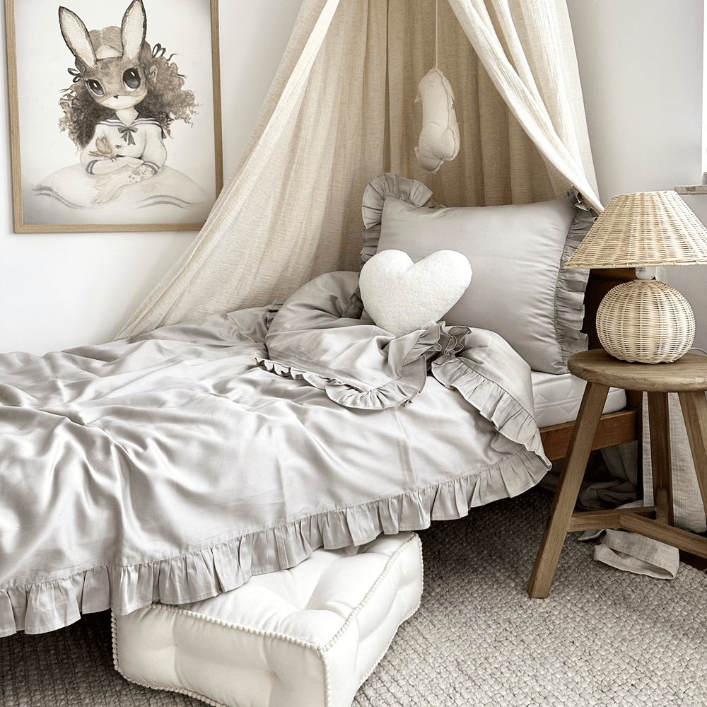 Cotton&Sweets Cotton & Sweets Dekbedovertrek Eenpersoons Margaret - Dark Beige - Decomusy
