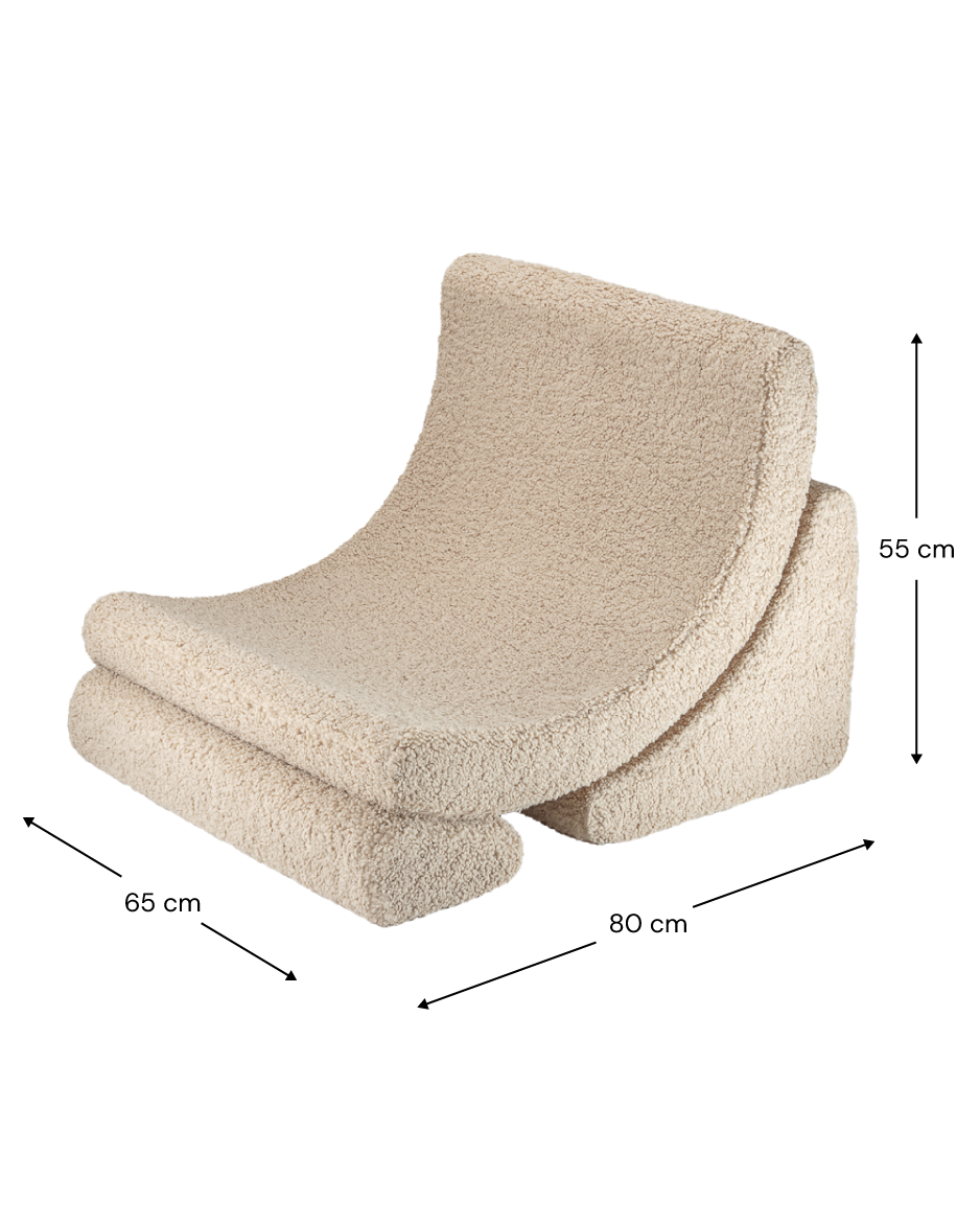 Wigiwama Wigiwama Beanbag Moon Chair Kinderfauteuil - Biscuit - Decomusy