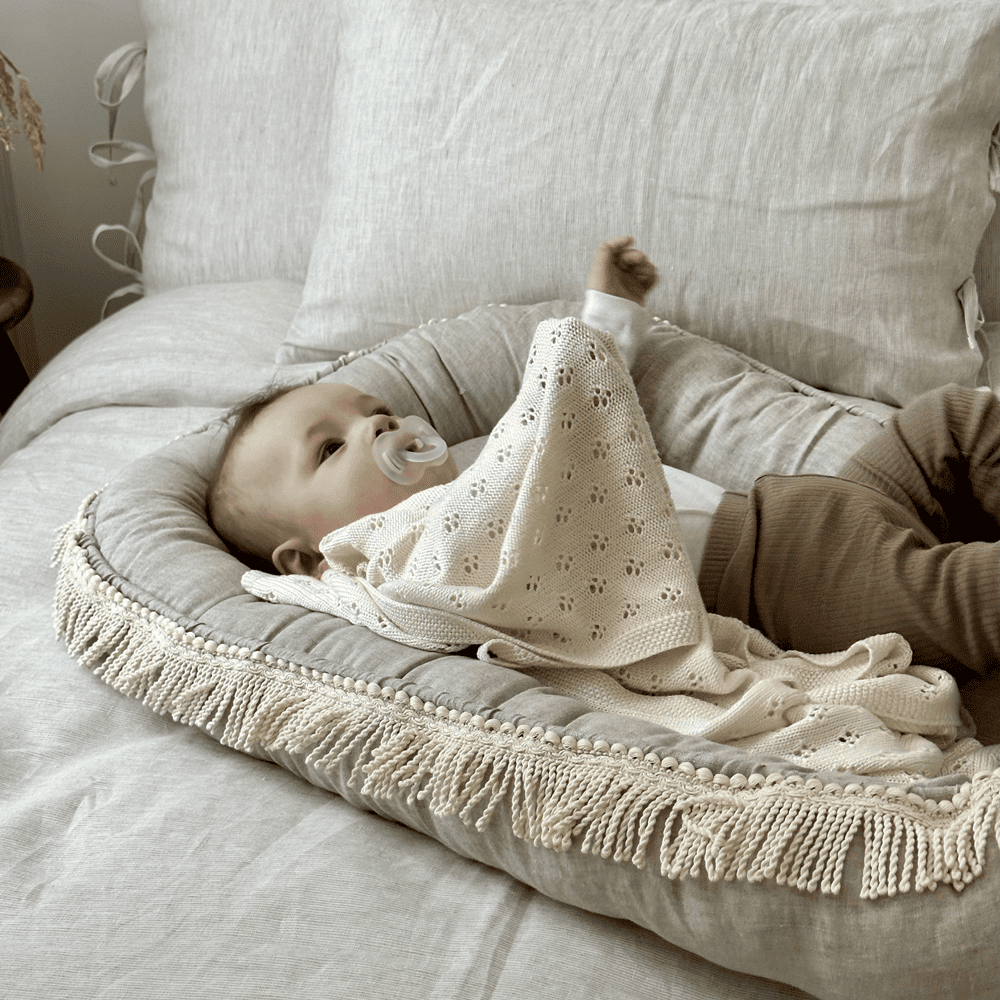 Cotton&Sweets Cotton & Sweets Boho Twist Babynest "Natural" - Decomusy