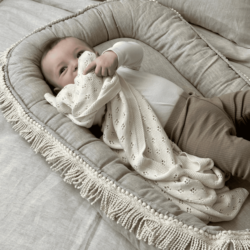 Cotton&Sweets Cotton & Sweets Boho Twist Babynest "Natural" - Decomusy
