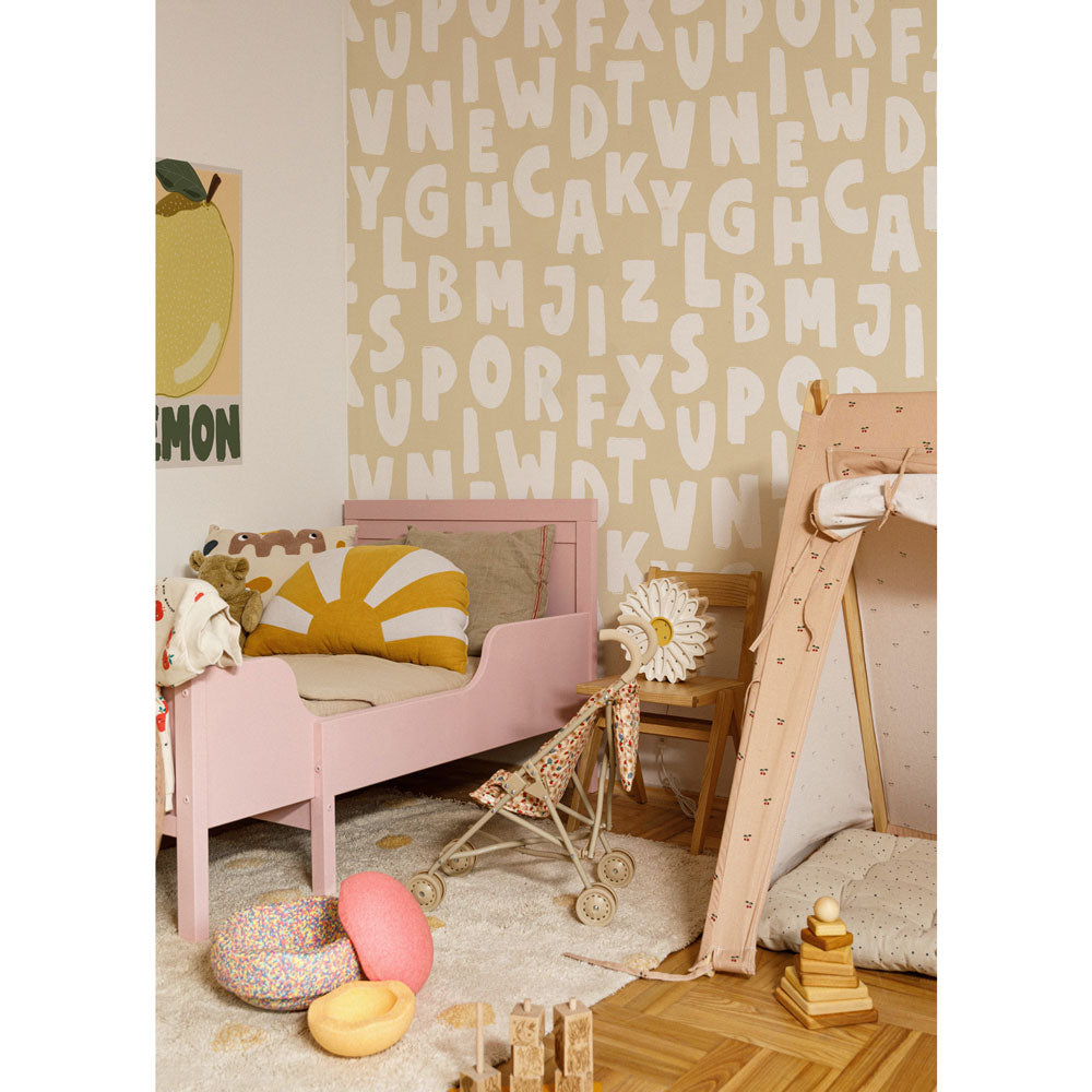Dekornik Dekornik Behang "Letters Beige" - Decomusy