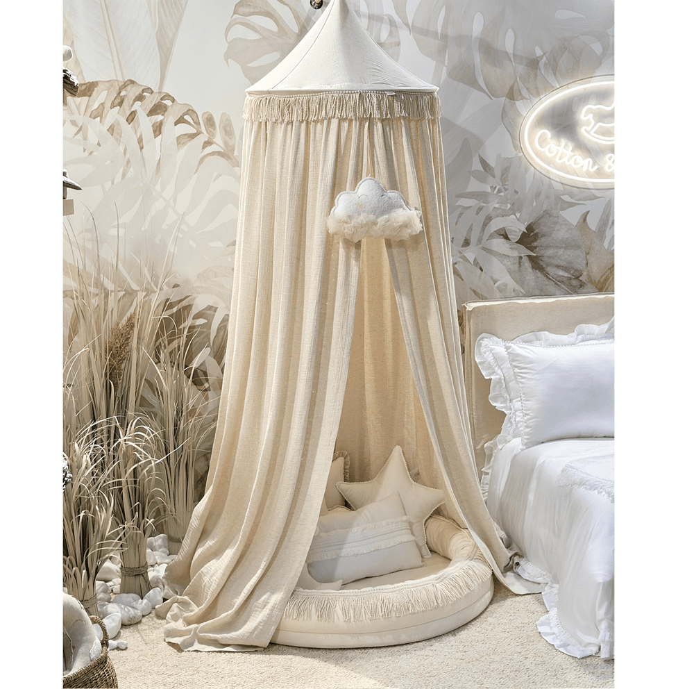 Cotton&Sweets Cotton & Sweets Boho Twist Maxi Bedhemel Klamboe "Natural" - Decomusy