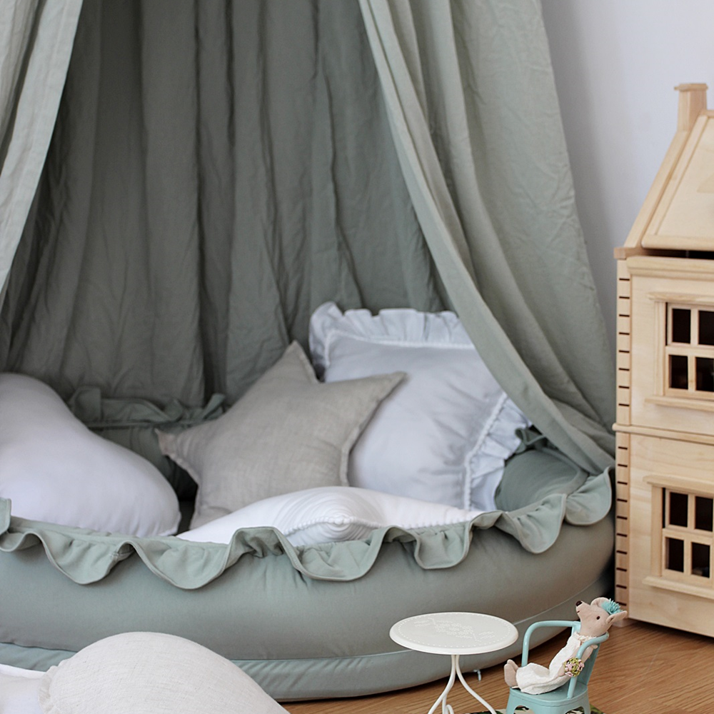 Cotton&Sweets Cotton & Sweets Soft Bedhemel Klamboe Maxi "Sage Green" - Decomusy
