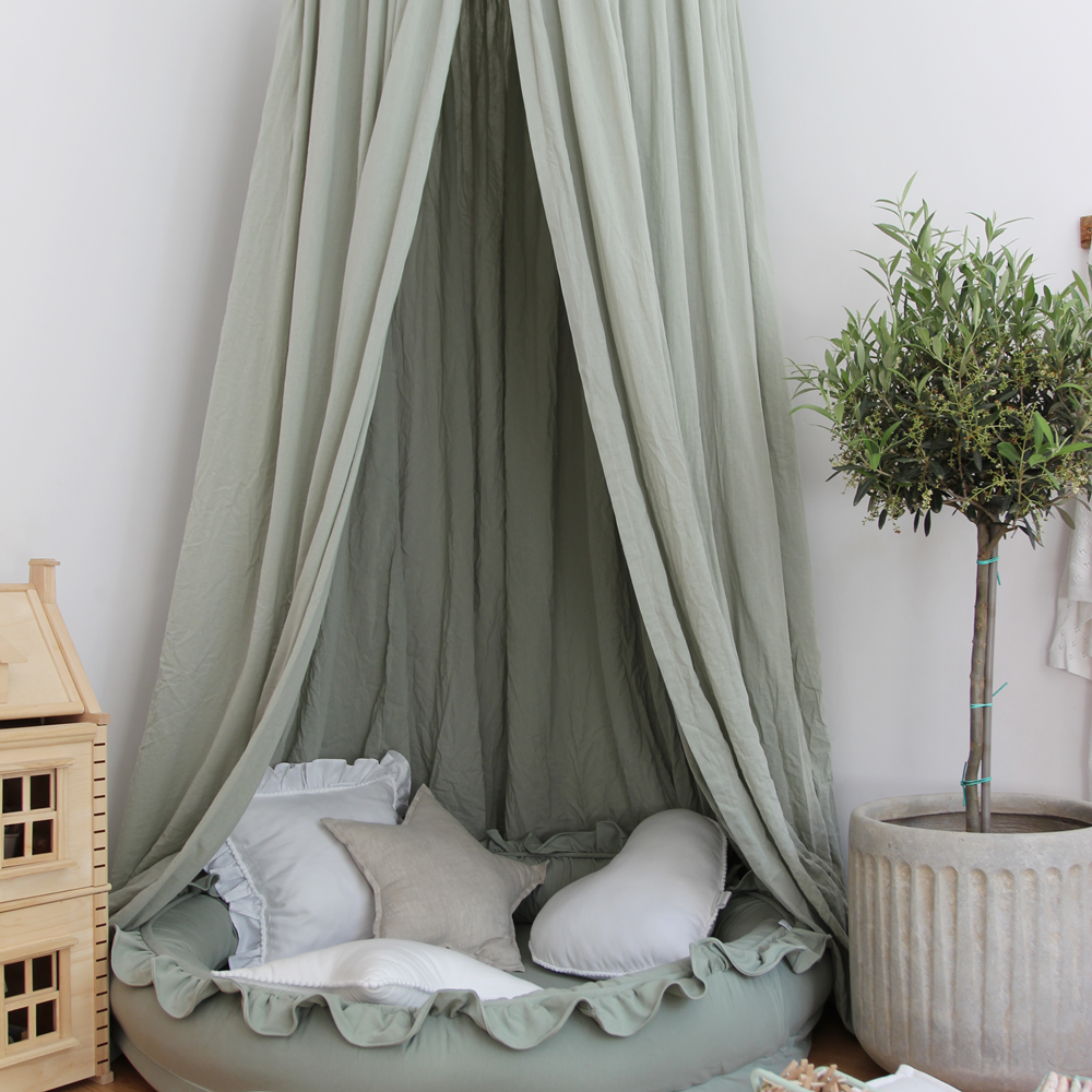 Cotton&Sweets Cotton & Sweets Soft Bedhemel Klamboe Maxi "Sage Green" - Decomusy