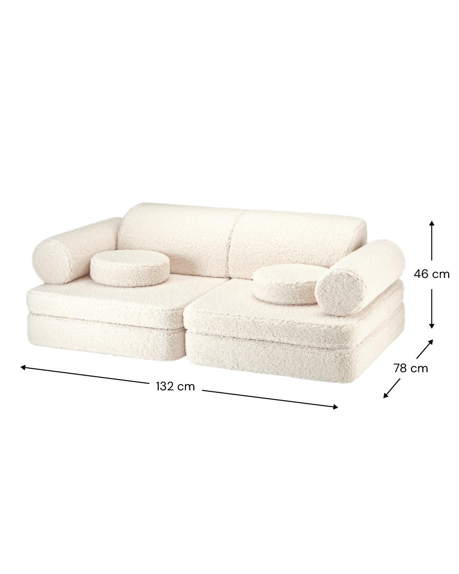 Wigiwama Wigiwama Settee Sofa Speelset - Cream White - Decomusy