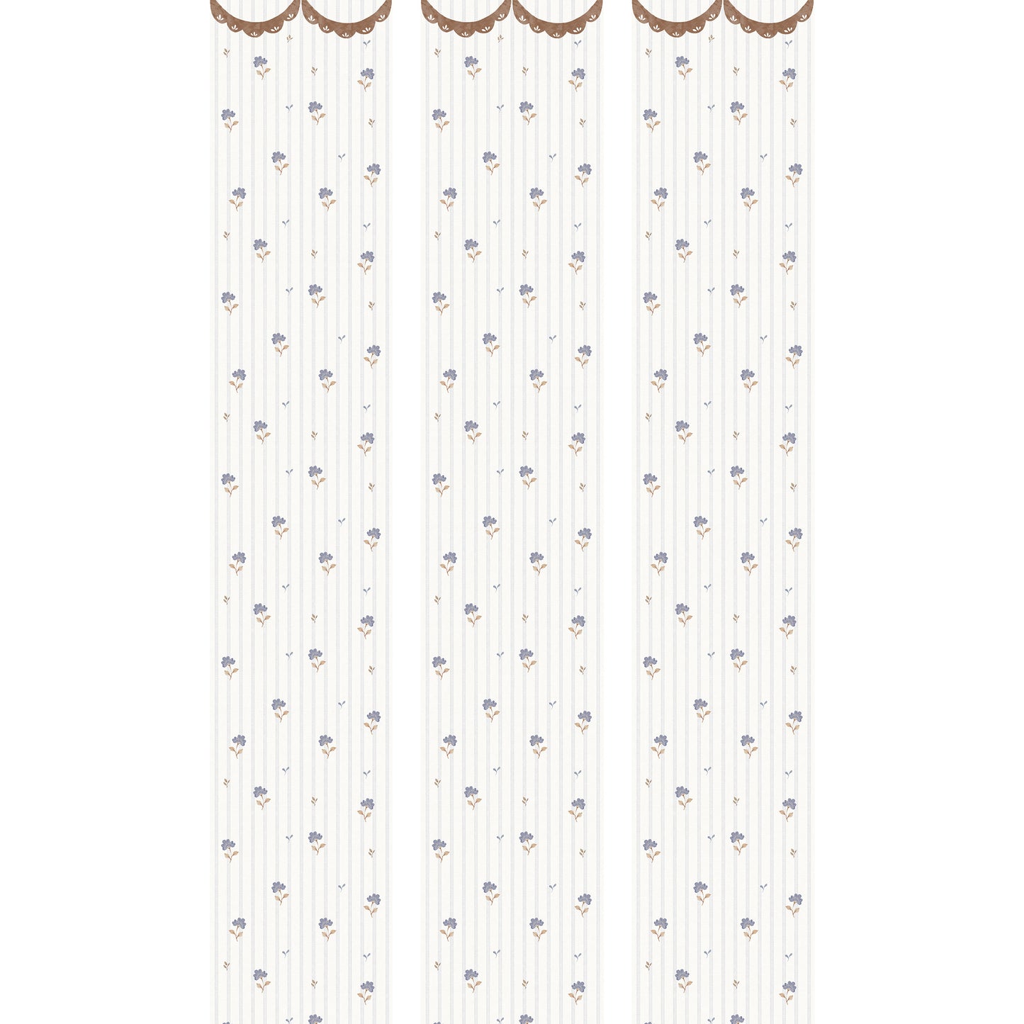Dekornik Dekornik Vliesbehang Delicate retro flowers with ornament - Decomusy